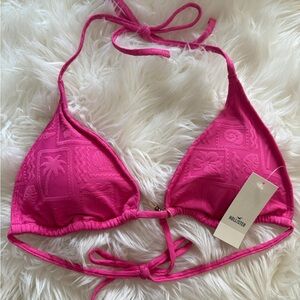 Hollister Vibrant Pink Textured Triangle Bikini Top